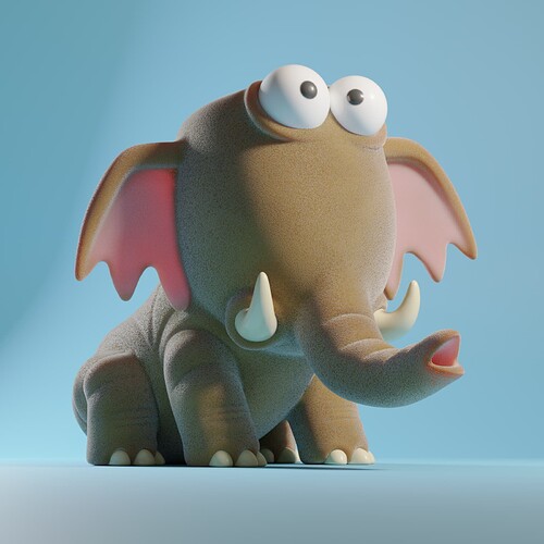 Cute elephant 3D rendering