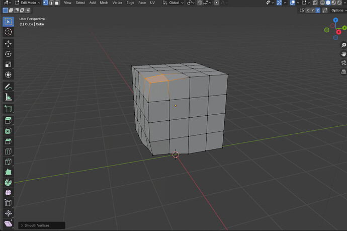 Smooth vertices mirrored on the z axis