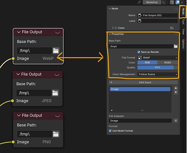 Adjust output type per node