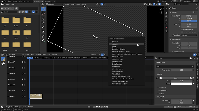 this is how the "K" menu would look in VSE preview