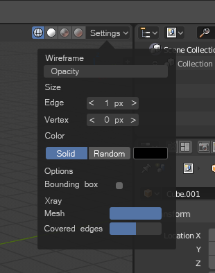 blender wireframe shortcut