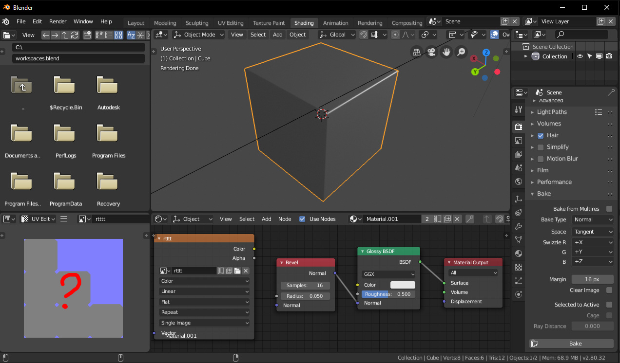 Baking Normal From Bevel Node Issue User Feedback Blender Developer Talk