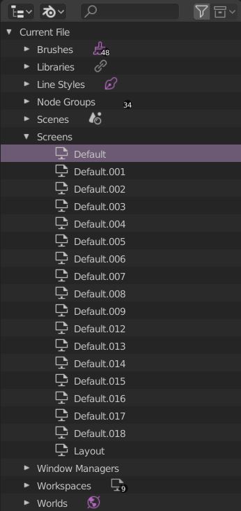 > Blender File - are "screens" and how to delete them? - Blender Development - Developer Forum