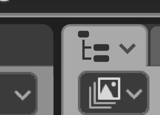 Selected tab - icon, dropdown