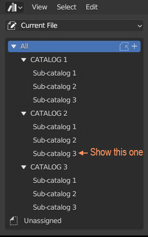 show specific catalog