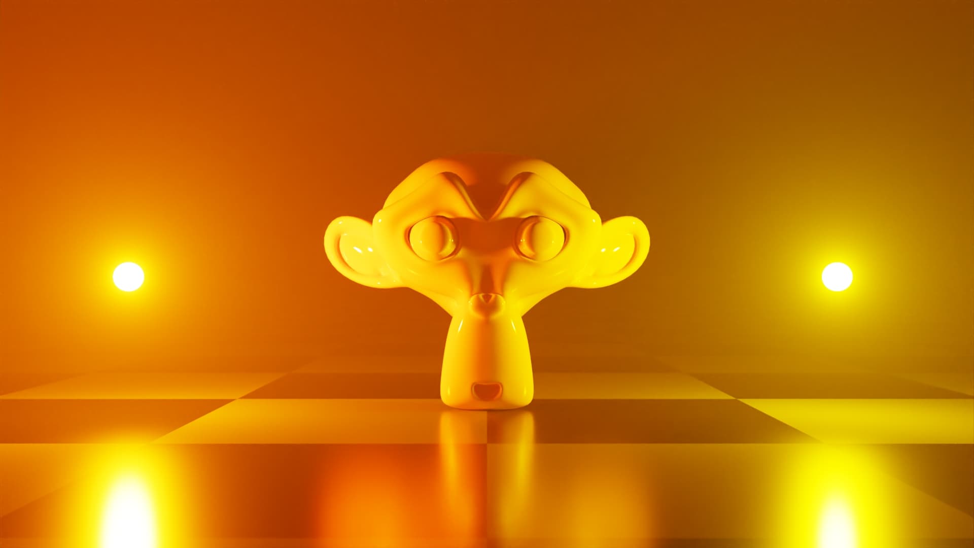 Filmic High Contrast AgX Demo Monkey Head Orange Light